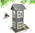 Relaxdays Vogelfutterhaus zum Aufhängen, Metall, 26x12x12cm, grau