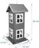 Relaxdays Vogelfutterhaus zum Aufhängen, Metall, 26x12x12cm, grau
