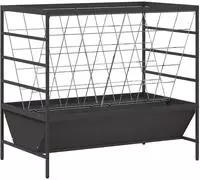 vidaXL Viehfutterspender Schwarz 100 x 60 x 90 cm Kaltgewalzter Stahl