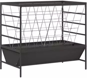 vidaXL Viehfutterspender kaltgewalzter Stahl, schwarz, 100x60x90cm (874657)