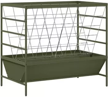 vidaXL Viehfutterspender olivgr&uuml;n 100x60x90cm (874658)