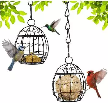 LuxusKollektion Vogelfutterspender Metallgeflecht zum Aufhängen, 2er-Pack
