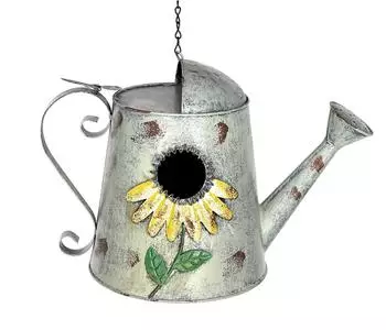 DanDiBo Vogelhaus zum Aufh&auml;ngen, Metall, Gie&szlig;kannen-Design, wetterfest (96255)