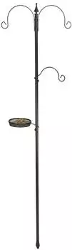 Spetebo Vogel-Futterstation aus Stahl, braun, 190cm, Meisenknödel-Halter (57245)