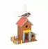 Relaxdays Vogelfutterhaus zum Aufhängen, Holz, bunt