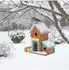 Relaxdays Vogelfutterhaus zum Aufhängen, Holz, bunt
