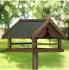 Relaxdays Vogelfutterhaus mit Ständer, wetterfest, Holz, 120x62x55cm