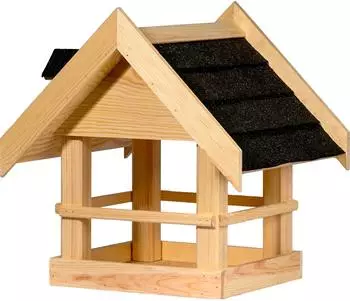 Dobar Vogelfutterhaus "Noir" aus Massivholz mit Bitumendach (21152FSCe)