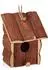Relaxdays Mini Vogelhaus zum Aufhängen, unbehandeltes Holz, 16,5x12x9,5cm, natur