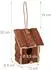 Relaxdays Mini Vogelhaus zum Aufhängen, unbehandeltes Holz, 16,5x12x9,5cm, natur