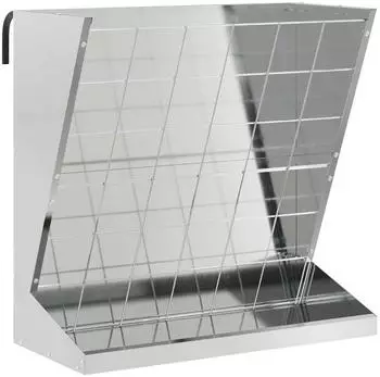 vidaXL Heu-Futterspender 71x33x70cm, verzinkter Stahl, silber (874632)
