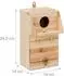 Relaxdays Nistkasten zum Aufhängen, Holz, 5cm Einflugloch, mit Reinigungsklappe
