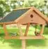 Relaxdays Vogelfutterhaus auf Ständer, Holz, hellbraun, XXL (66x137x59cm)