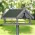 Relaxdays Vogelfutterhaus mit Ständer, wetterfest, Tannenholz, 120x62x55cm (10038398)