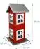 Relaxdays Vogelfutterhaus zum Aufhängen, Metall, rot, 26x12x12cm