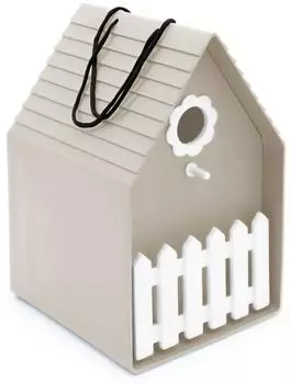 Spetebo Vogelhäuschen zum Hängen, Kunststoff, beige, 20x15cm (39263)