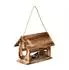 Relaxdays Vogelfutterhaus Holz, zum Aufhängen, 24x30x21cm, braun