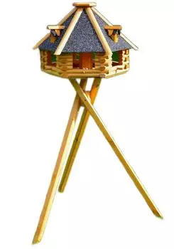 Deko Shop Hannusch Vogelhaus mit Ständer XXL, Dach mit Strukturputz, 70x45cm (Nr13s)