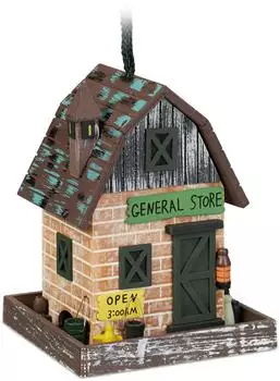 Relaxdays Vogelvilla Vogelh&auml;uschen, Holz, bunt, 23x18x18cm