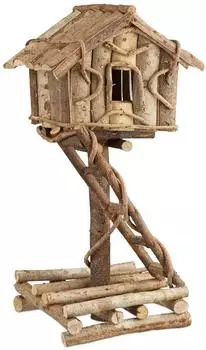 Relaxdays Vogelvilla stehend, handgemachtes Holzhaus (780g)