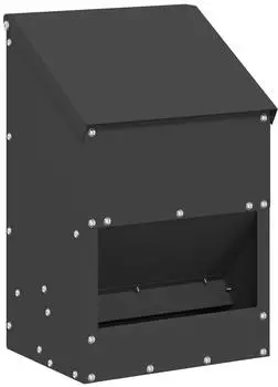 vidaXL H&uuml;hner-Futterautomat 3kg kaltgewalzter Stahl, schwarz (21x16x33cm)