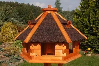 Deko Shop Hannusch Vogelhaus XXL mit Solarbeleuchtung, Holz (V18)