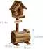 Relaxdays Deko-Vogelhaus mit Blumentopf, Tannenholz, 41x15x15cm (10048833)