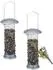 Relaxdays Vogelfutterspender 2er-Set, zum Aufhängen, Metall, silber (10035648)