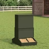 vidaXL Schweinfutterspender Olivgr&uuml;n 82 x 51 x 91,5 cm 20 kg