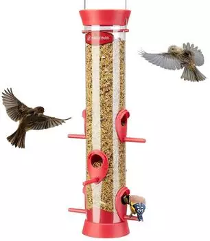 LuxusKollektion Vogelfutterstation 6 Anflugstangen 38cm, rot