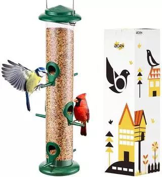 LuxusKollektion Vogelfutterspender Metall, grün, 38,1cm, 6 Anflugplätze