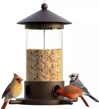 LuxusKollektion Vogelfutterstation zum Aufhängen, Eisen, bronze, 1,4kg (mit Drainagelöchern)