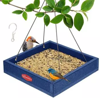 LuxusKollektion Plattform-Vogelfutterhaus, recycelter Kunststoff, blau, 1,6kg