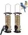 LuxusKollektion Vogelfutterspender 2er-Set, 2 Futterstellen, 21,5cm, Stahl/PVC, transparent