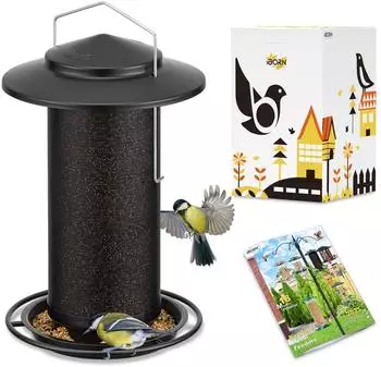 LuxusKollektion Vogelfutterspender, h&auml;ngend, Metall, eichh&ouml;rnchensicher, schwarz, 2,8 Pfund