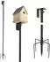 LuxusKollektion Vogelhaus-Ständer verstellbar 203cm mit Erdspieß, schwarz