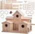 LuxusKollektion Vogelhaus mit mehreren Eingängen, Kiefer natur