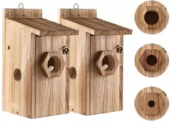 LuxusKollektion Vogelhaus Bausatz (2er Set), Holz, wetterfest (f&uuml;r Garten & Balkon)