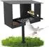 LuxusKollektion Vogelhaus mit Ständer, Metall, 3-in-1 Futterstation, wetterfest