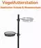 LuxusKollektion Vogelfutterstation Metall 190cm, 5 Haken, Futter- & Wasserschale