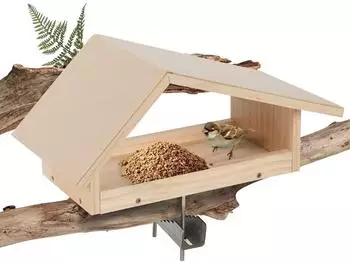 LuxusKollektion Vogelhaus mit Ständer, wetterfest, Holz, Balkonhalterung