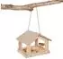 LuxusKollektion Vogelfutterhaus hängend, Naturholz, 2 Futtertabletts