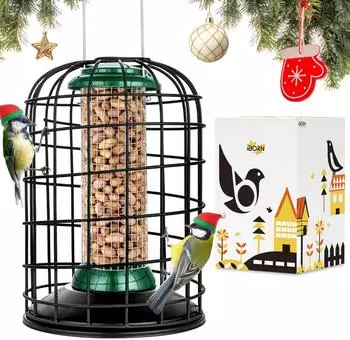 LuxusKollektion Vogelfutterspender eichh&ouml;rnchensicher, Metall, gr&uuml;n, 20,3cm