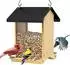 LuxusKollektion Vogelfutterspender Metall, wetterfestes Dach, 8 Entwässerungsöffnungen, 3,2lbs