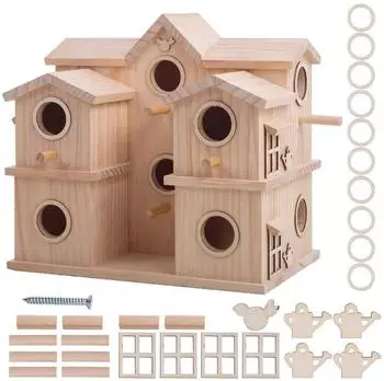 LuxusKollektion Mehrkammer-Vogelhaus 10 Nistf&auml;cher, Kiefer naturbelassen