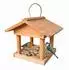 Relaxdays Vogelfutterhaus zum Aufhängen, Holz, orange, 22x26x22cm