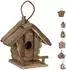 Relaxdays Vogelhaus rustikal, Holz, 20,5x28,5x17,5cm