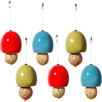 Dobar Keramik-Meisenkn&ouml;delhalter 6er-Set Rot/Gr&uuml;n/Blau
