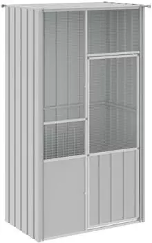 vidaXL Bird cage galvanised steel 115 x 78 x 200 cm grey (172343)