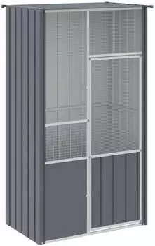 vidaXL Bird cage galvanised steel 115 x 78 x 200 cm anthracite (172342)